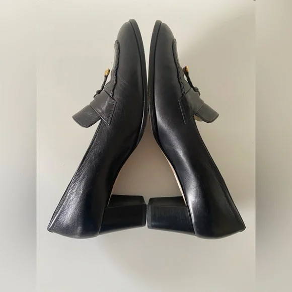 Bally Hampton Pump Women's Black Leather Styleflex Slip On Loafer Heel Italy - Picture 2 of 7